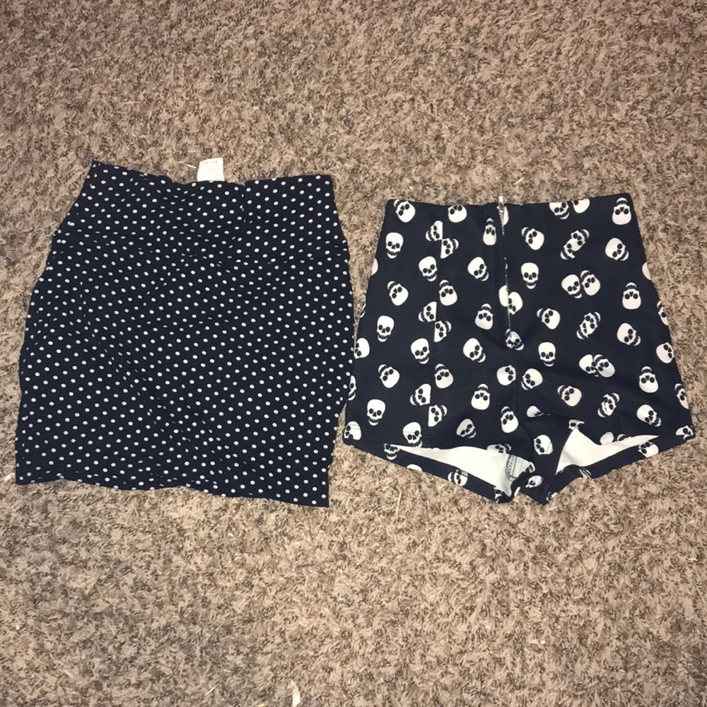 Gothic skirt and shorts set